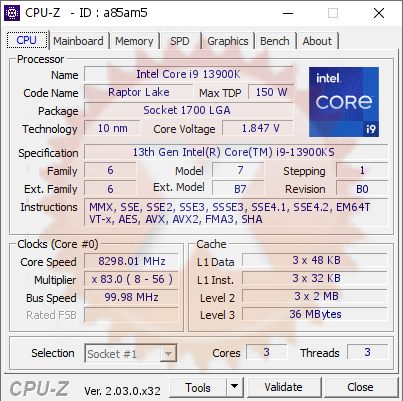Intel Core i9-13900KS на частоте 8298 МГц занял четвёртое место в модельном зачёте